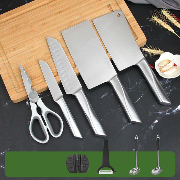 Household kitchen knife and cutting board combo set