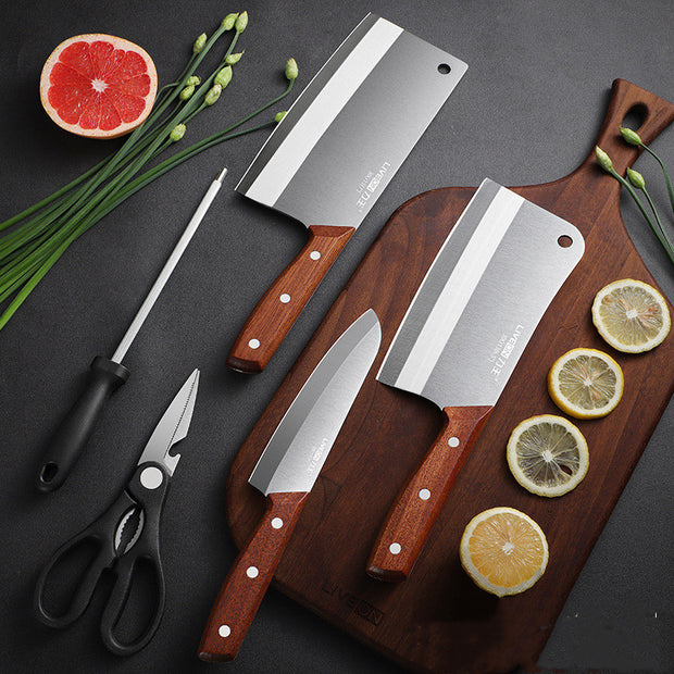 Household kitchen knife and cutting board combo set
