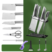 Household kitchen knife and cutting board combo set