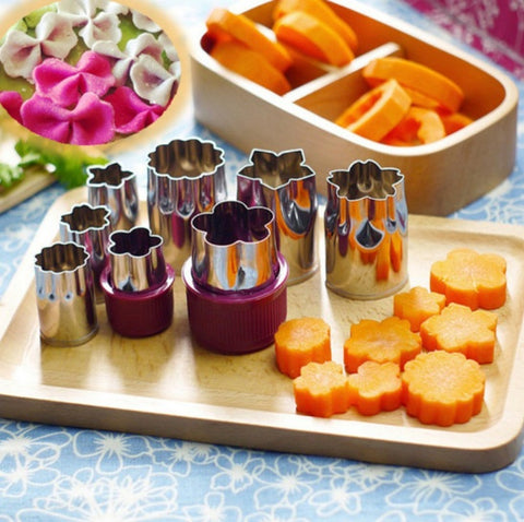 Stainless steel 8 piece set flower and vegetable fruit cut flower embossing die knife cutting die