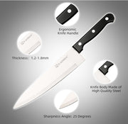 19-piece Knife Set, German Steel, Durable, Dishwasher-safe, Kitchen Knife Set With Built-in Sharpener For Chopping, Slicing, Dicing And Cutting