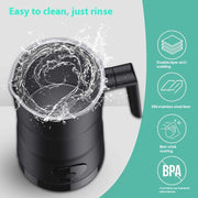 Automatic milk frother with stainless steel liner and non-stick coating, easy to clean, features double layer anti-scalding.
